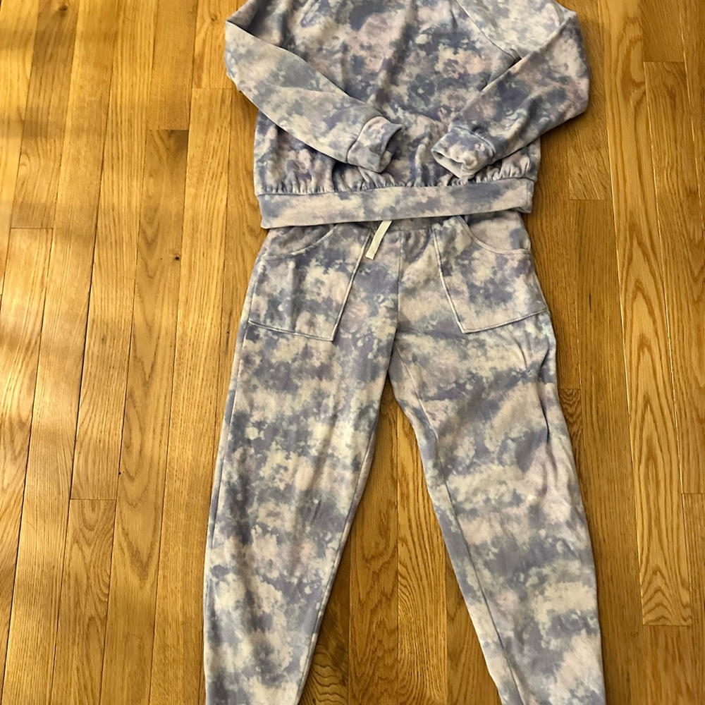 Cat & Jack Blue and White Tie-Dye Fleece Set